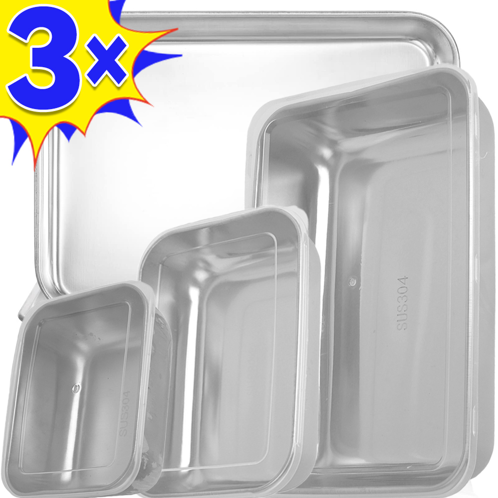 Food Storage Bins - กล่องเก็บอาหารสแตนเลสกล่องเก็บความสดฝาปิดสี่เหลี่ยมผืนผ้าไส้กรอกก๋วยเตี๋ยวจานผลไม้พร้อมฝาปิดภาชนะเก็บอาหาร