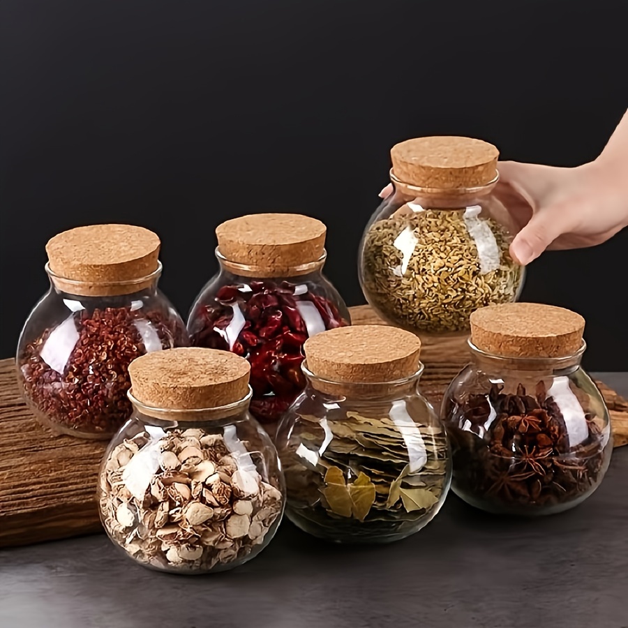 Food Storage Glass Round - กระปุก penyimpanan gelas ใสขนาด500มล. โถภาชนะขนาดเล็กสำหรับตกแต่งกาแฟเครื่องเทศลูกอมเกลือคุกกี้เครื่องปรุงรสน้ำตาล