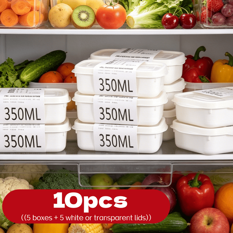 Food Storage Bins - ชุดกล่องเก็บอาหารแบบซ้อนได้ 10 ชิ้น 5 กล่อง +