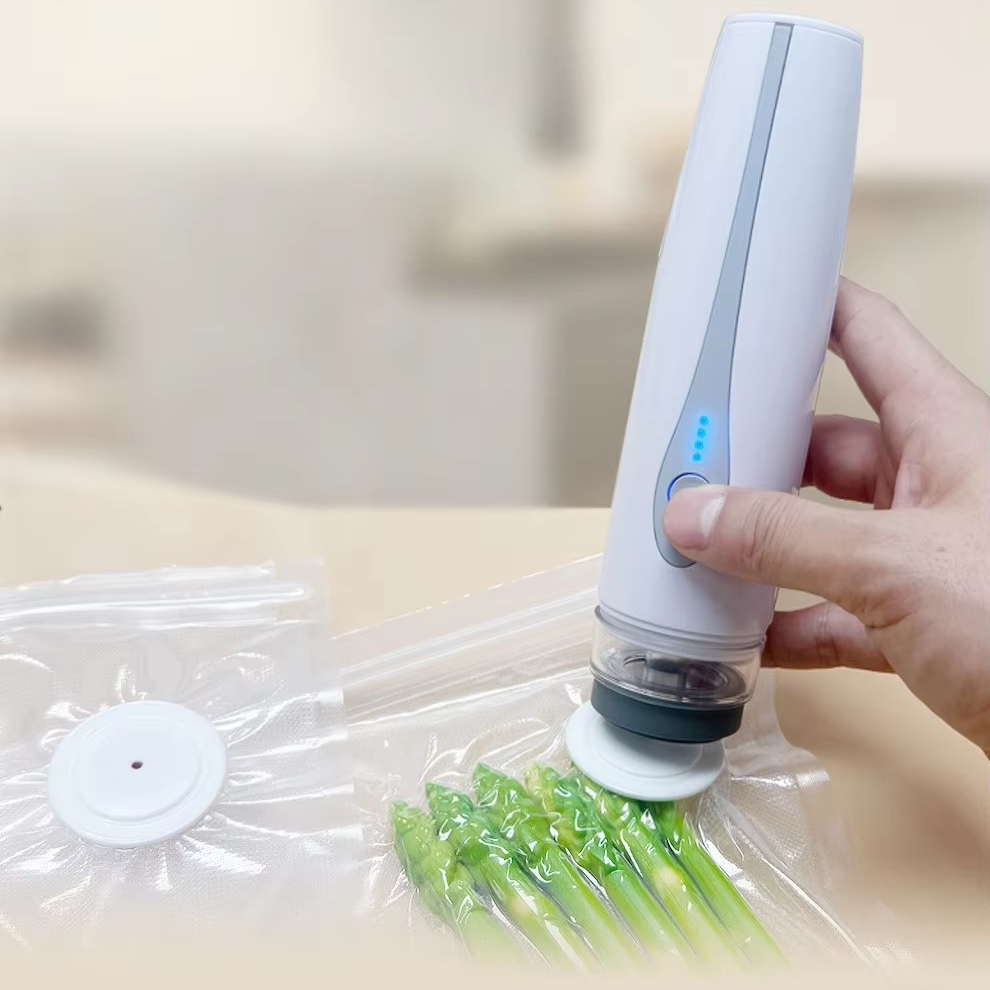 Food Storage Machine - เครื่องซีลสูญญากาศขนาดเล็กอัตโนมัติ เครื่องแพ็คสินค้าในครัวเรือน สำหรับเก็บอาหารและขนม ใช้พลังงานไฟฟ้า