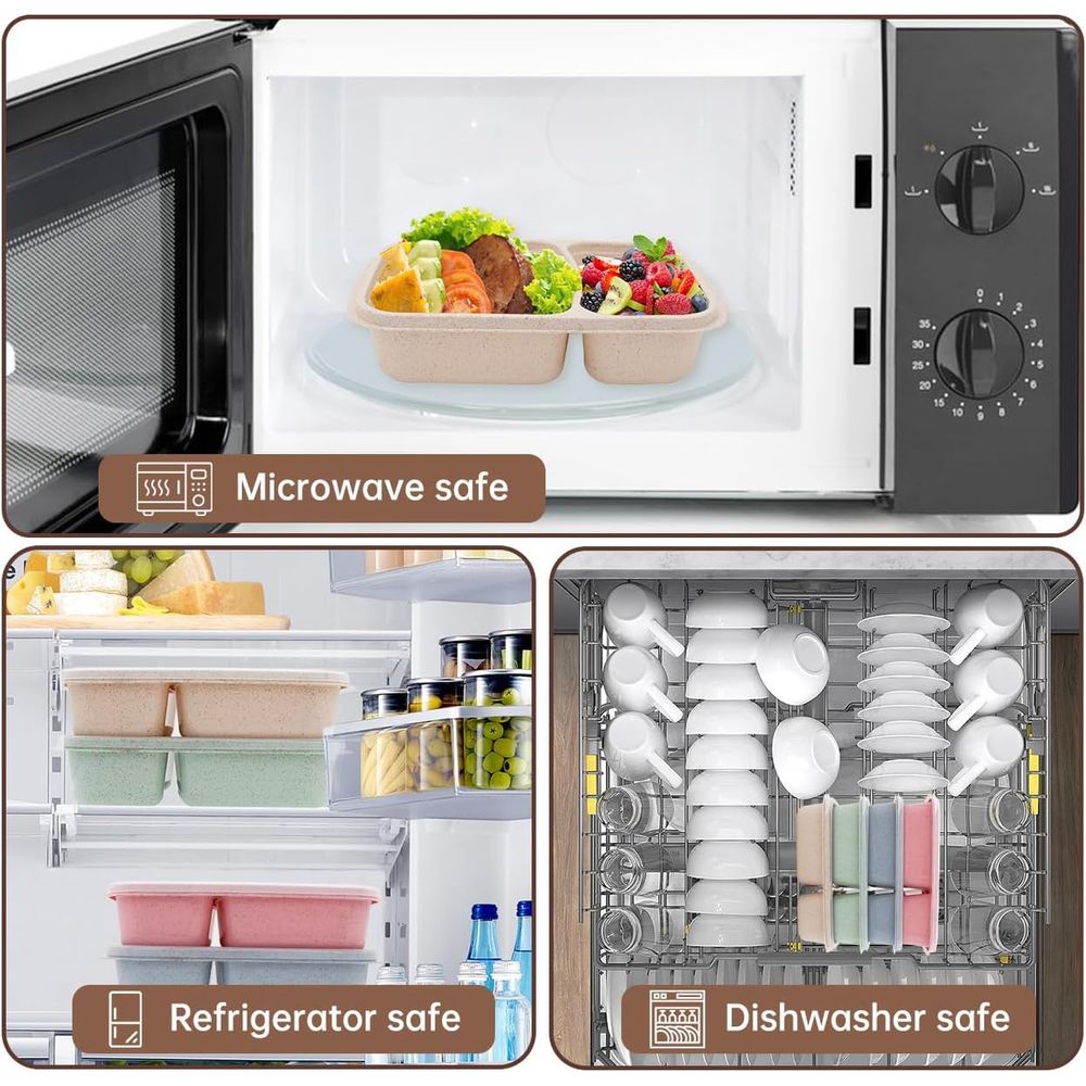 กล่องอาหารกลางวันเบนโต 4 แพ็ค, - Food Storage Microwave Safe บทวิจารณ์และราคา