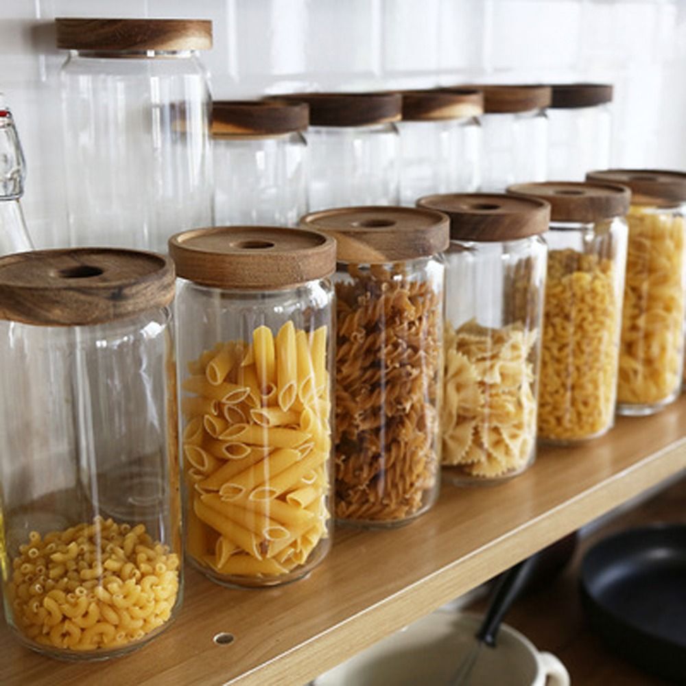 ฝาไม้ โหลแก้วใส สำหรับเก็บอาหา - Food Storage Glass Round บทวิจารณ์และราคา