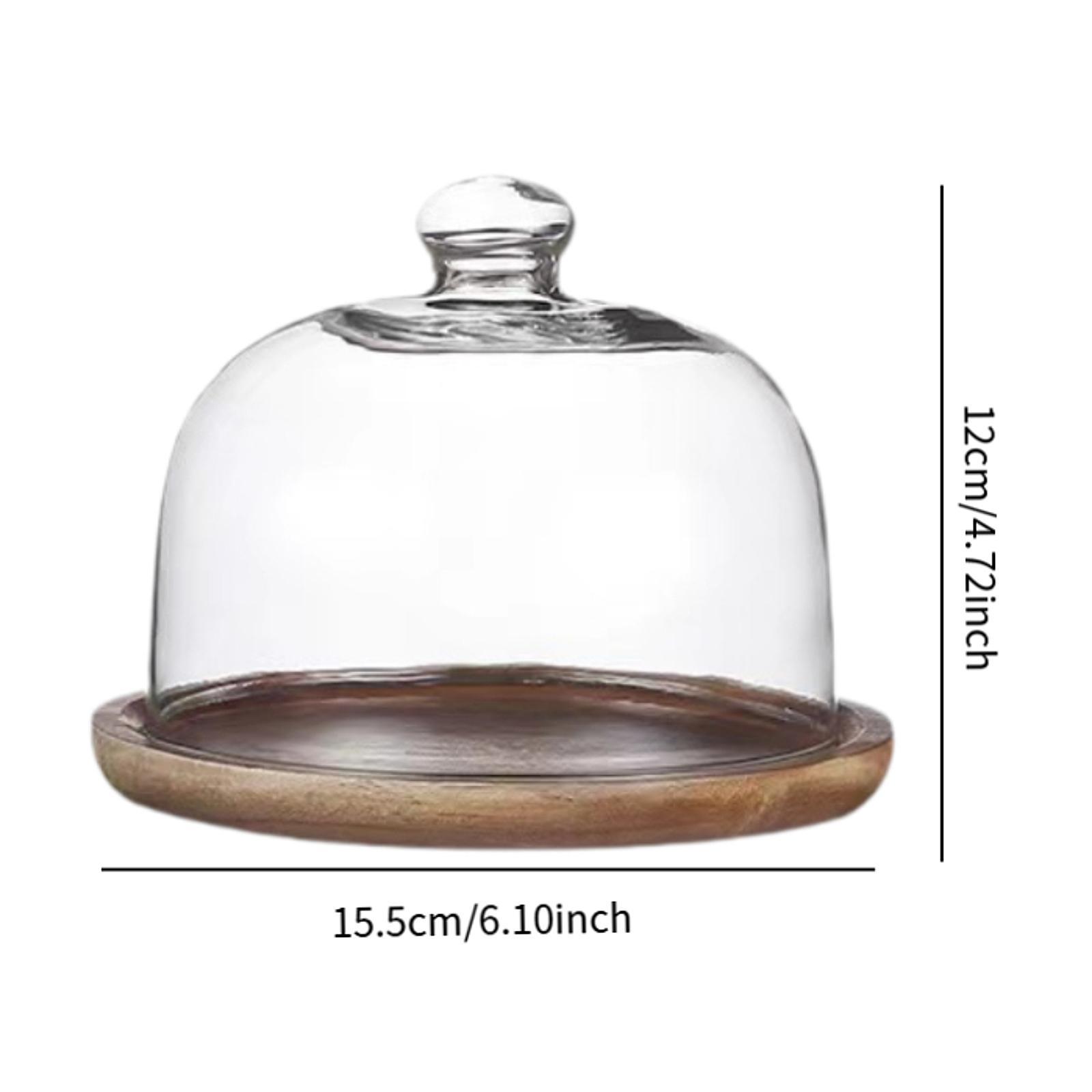 ถาดวางเค้กไม้ทรงกลมพร้อมฝาครอบ - Food Storage Glass Round บทวิจารณ์และราคา