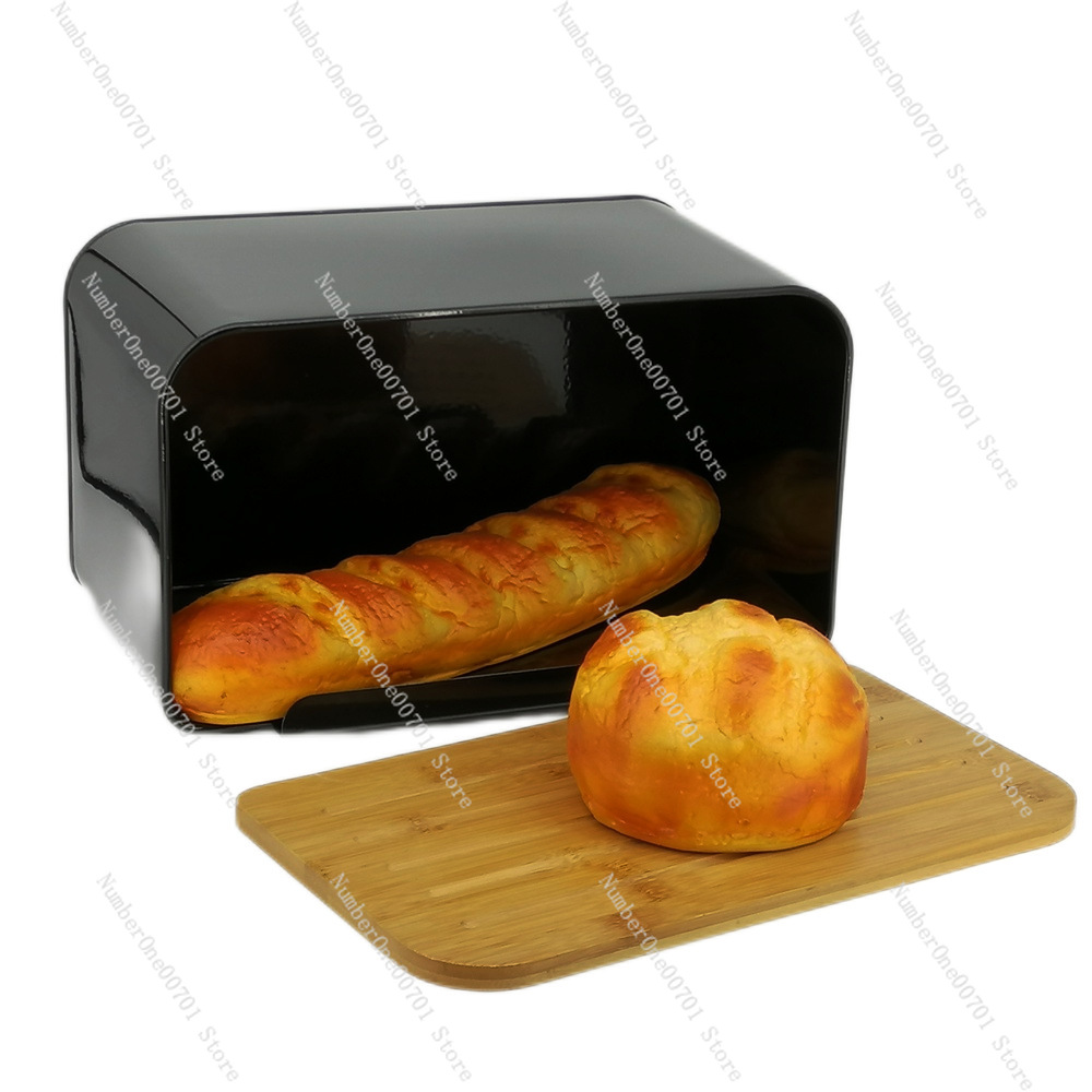กล่องใส่ขนมปังในครัวพร้อมฝาไม้ - Food Storage Bins บทวิจารณ์และราคา