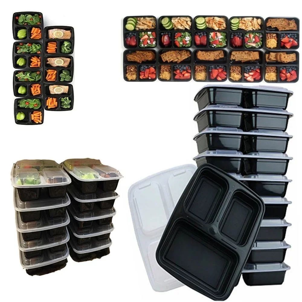 7 แพ็ค 3 ช่องภาชนะเตรียมอาหารห - Food Storage Microwave Safe บทวิจารณ์และราคา