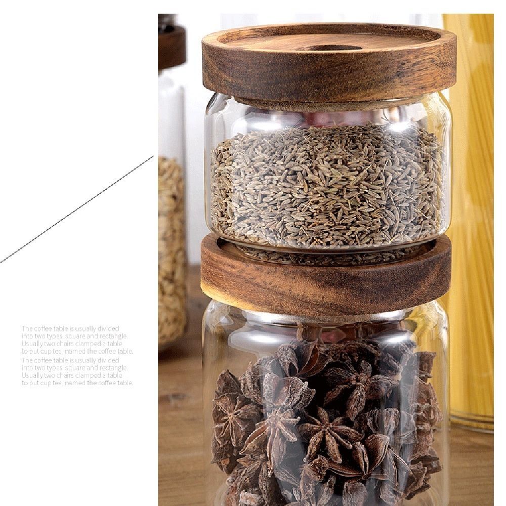 โหลแก้วฝาไม้เอนกประสงค์สำหรับเ - Food Storage Glass Round บทวิจารณ์และราคา