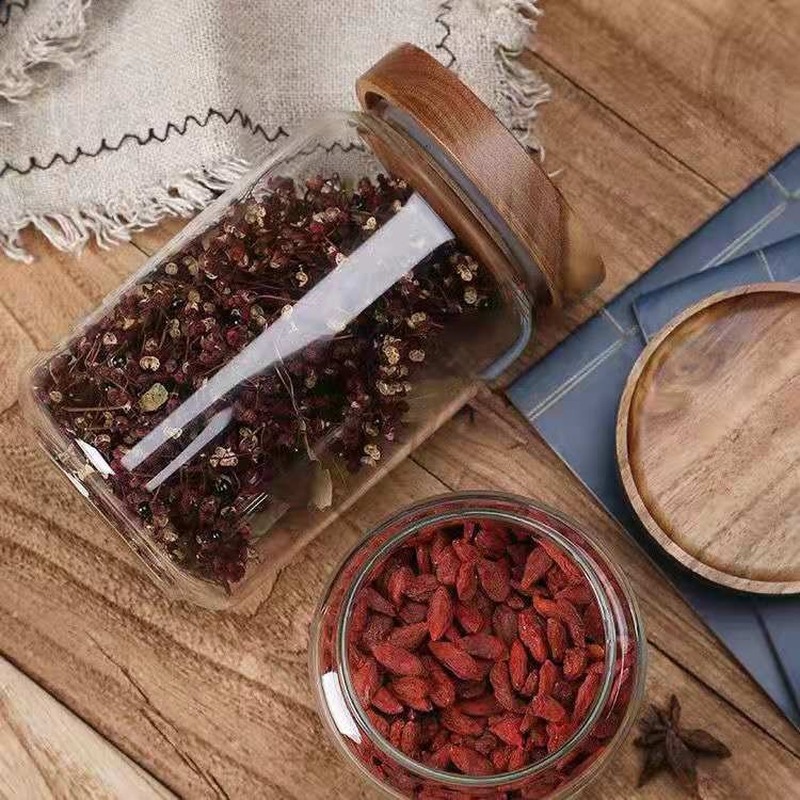 รอบแก้วหลอด Jar Acacia ไม้ฝาคร - Food Storage Glass Round บทวิจารณ์และราคา