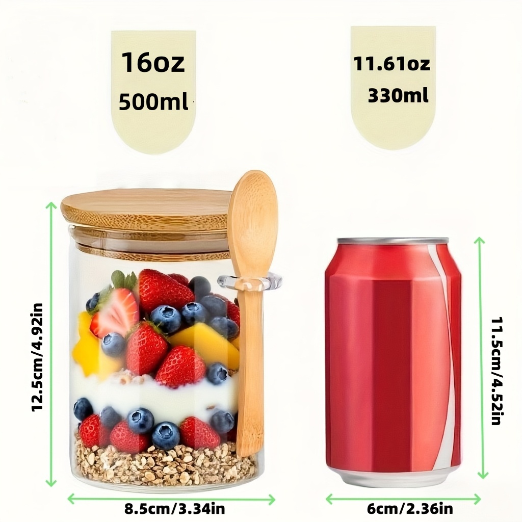 ชุดแก้วแก้วใสสำหรับใส่โอ๊ตมีล  - Food Storage Glass Round บทวิจารณ์และราคา