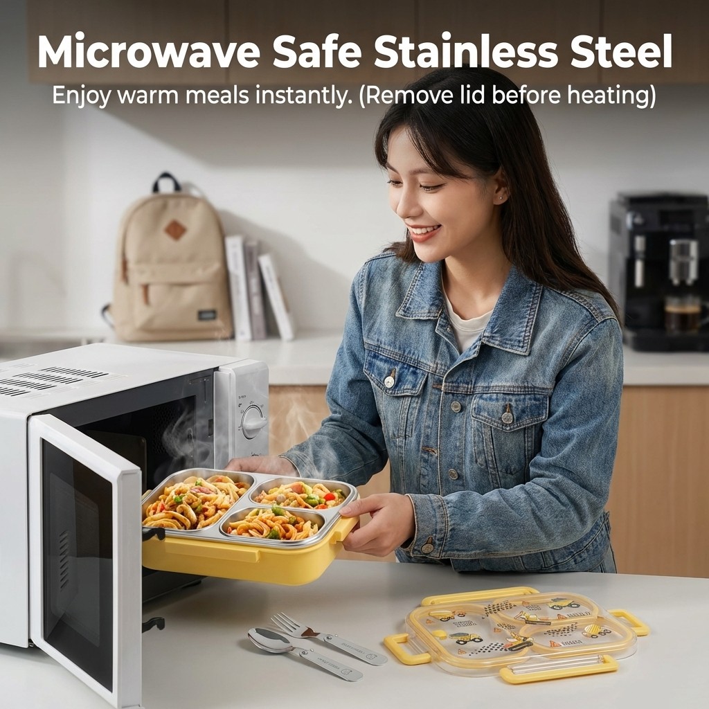 กล่องอาหารกลางวันสแตนเลส 304 ข - Food Storage Microwave Safe บทวิจารณ์และราคา