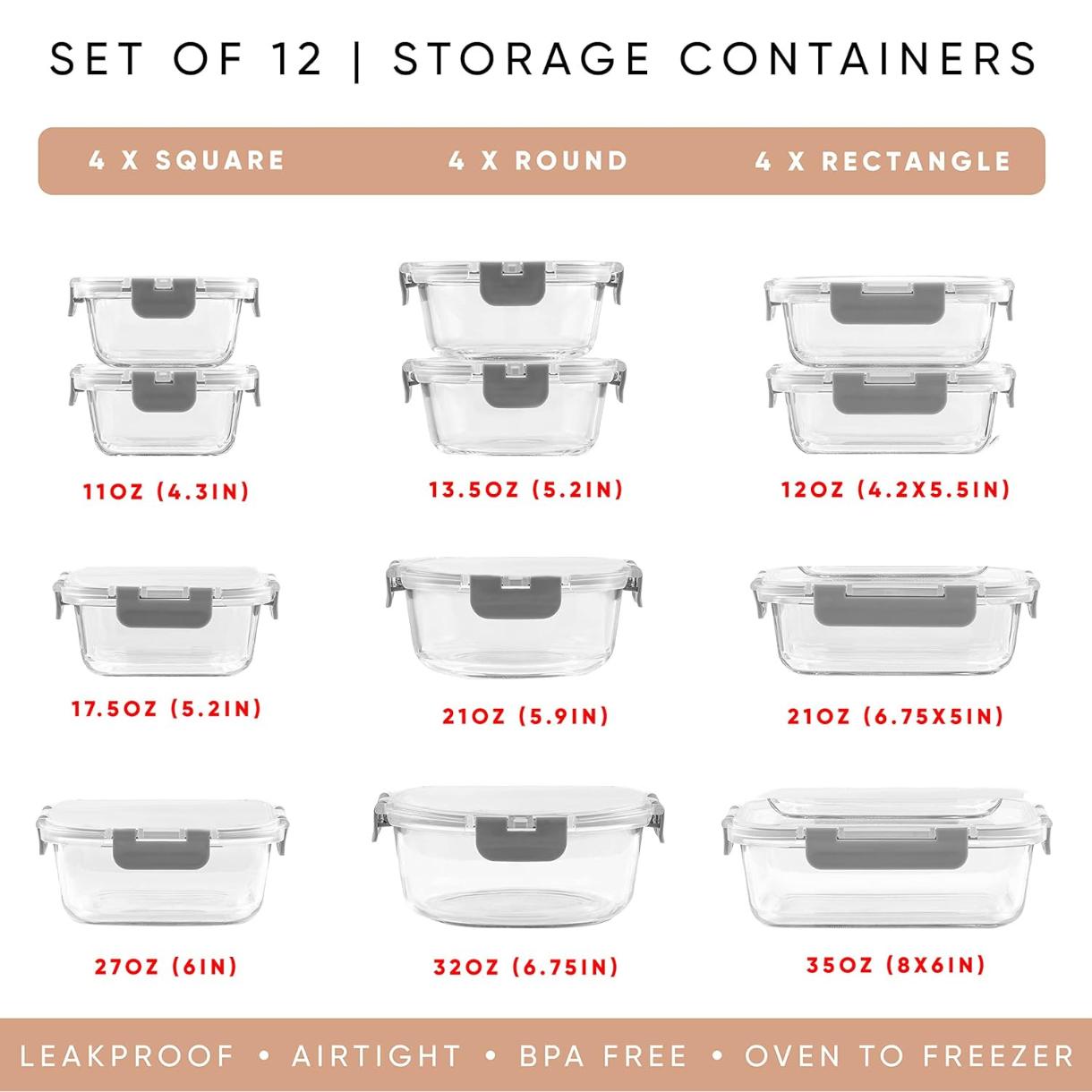 ชุดภาชนะเก็บของแก้วบอโรซิลิเกต - Food Storage Containers Tupperware บทวิจารณ์และราคา